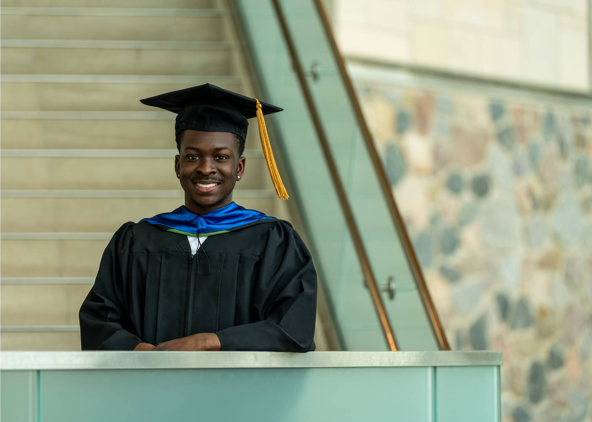 Applied statistics grad student Jourdan Watson will be graduating this semester. Watson is pictured inside the Mary Idema Pew Library on April 14.